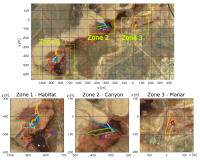 Trajectory and map overlays for the Mars analog datasets
